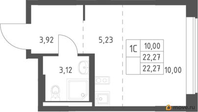 студия, 22.27 м&sup2;