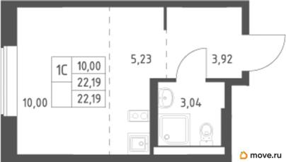 студия, 22.19 м&sup2;