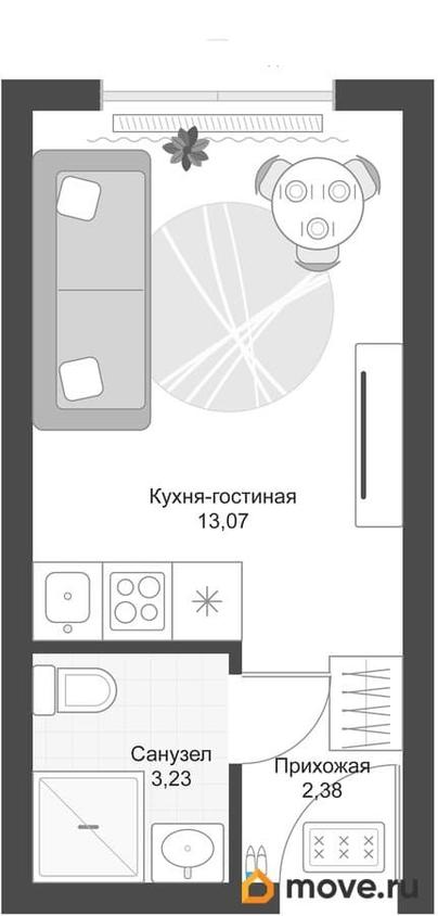 студия, 18.68 м&sup2;