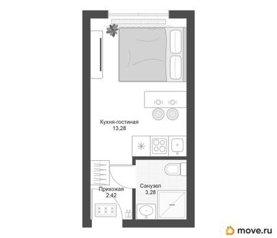 студия, 18.98 м&sup2;