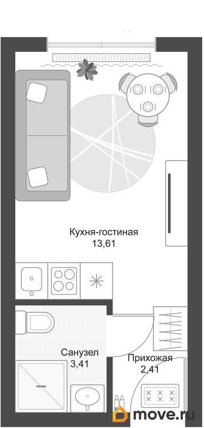 студия, 19.43 м&sup2;