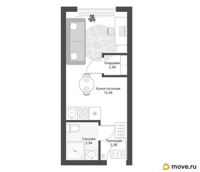 студия, 21.27 м&sup2;