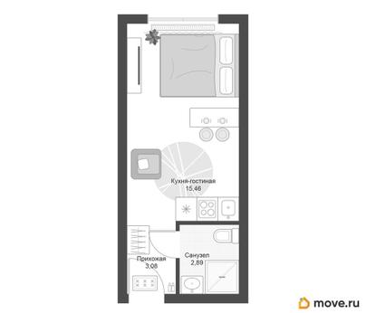 студия, 21.43 м&sup2;