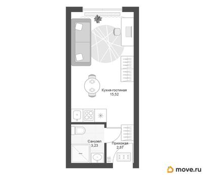 студия, 21.32 м&sup2;