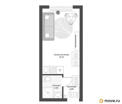 студия, 21.14 м&sup2;