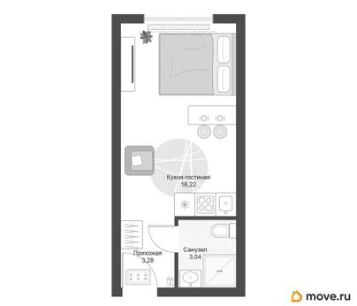 студия, 22.54 м&sup2;