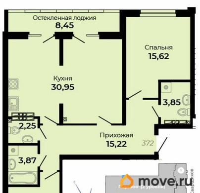 2-комн. квартира, 88.84 м&sup2;