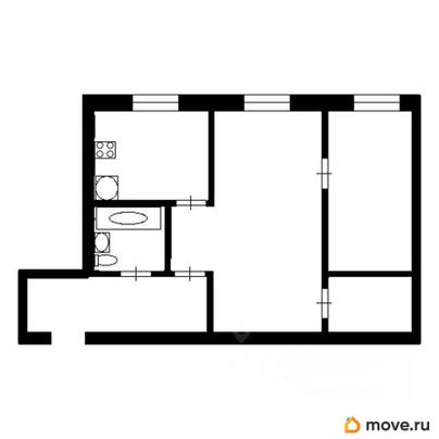 2-комн. квартира, 45.6 м&sup2;