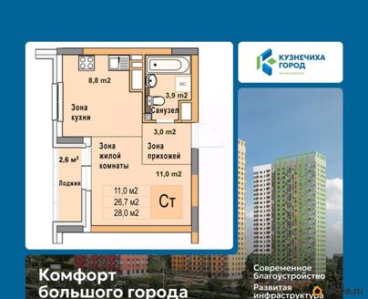студия, 28 м&sup2;