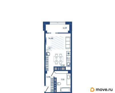 1-комн. квартира, 31.8 м&sup2;