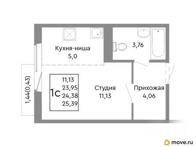 студия, 24.38 м&sup2;