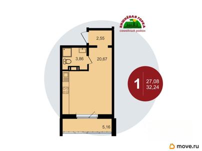 студия, 32.24 м&sup2;