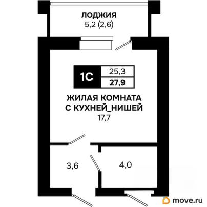 студия, 27.9 м&sup2;