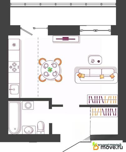 1-комн. квартира, 33.25 м&sup2;