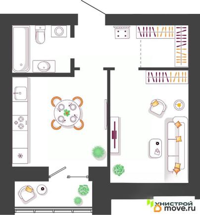 1-комн. квартира, 37.24 м&sup2;