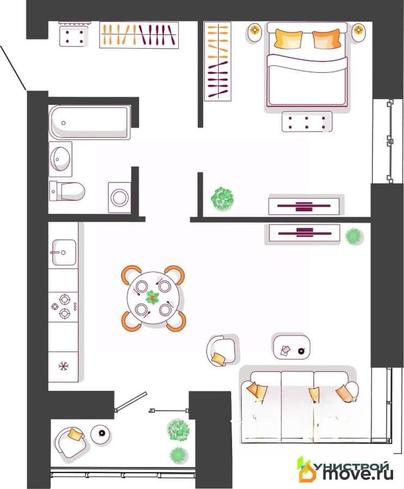 1-комн. квартира, 49.78 м&sup2;