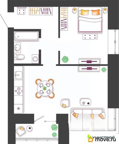 1-комн. квартира, 47.92 м&sup2;