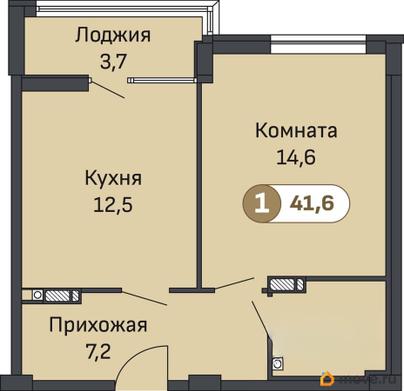 1-комн. квартира, 42 м&sup2;