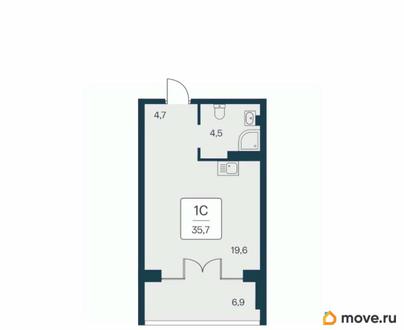 1-комн. квартира, 35.7 м&sup2;