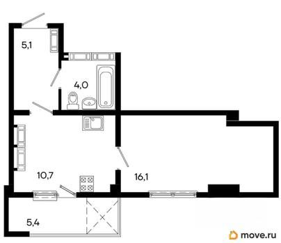 студия, 40.5 м&sup2;