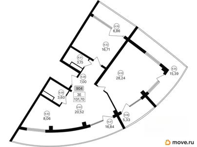 2-комн. апартаменты, 131.7 м&sup2;