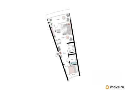 1-комн. апартаменты, 66.4 м&sup2;