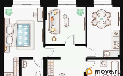 2-комн. квартира, 60.46 м&sup2;