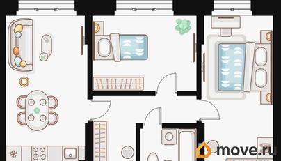 2-комн. квартира, 64.46 м&sup2;