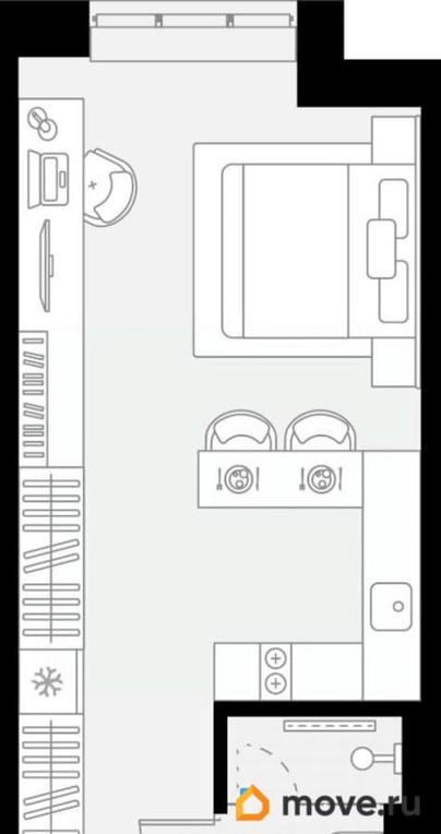1-комн. апартаменты, 28.35 м&sup2;