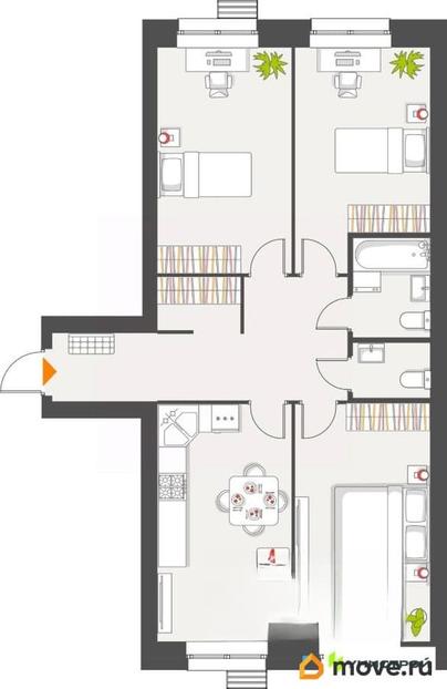 3-комн. квартира, 81.69 м&sup2;