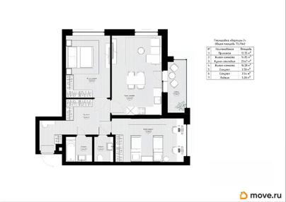 2-комн. квартира, 76.35 м&sup2;