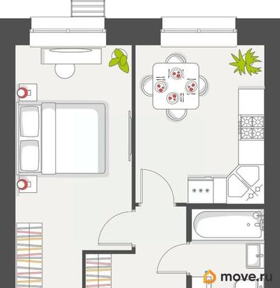 1-комн. квартира, 34.65 м&sup2;