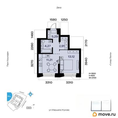 1-комн. квартира, 36.8 м&sup2;