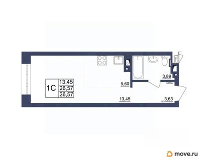 студия, 26.66 м&sup2;