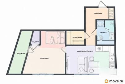2-комн. квартира, 50.8 м&sup2;