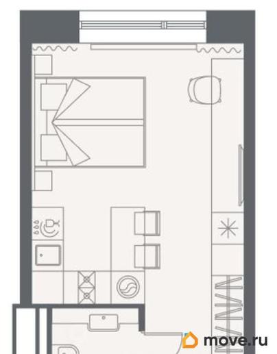 1-комн. апартаменты, 26.49 м&sup2;