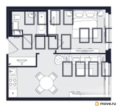 1-комн. апартаменты, 40.91 м&sup2;