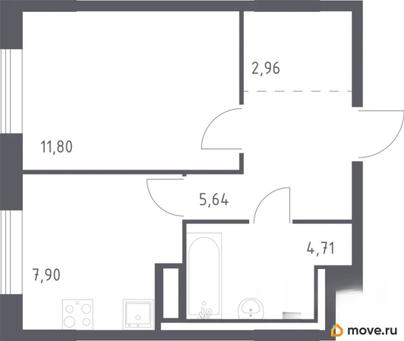 1-комн. квартира, 33 м&sup2;