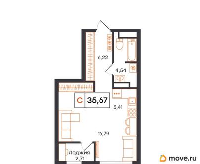 студия, 35.67 м&sup2;
