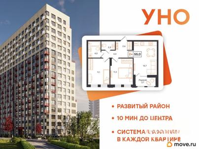 2-комн. квартира, 55 м&sup2;