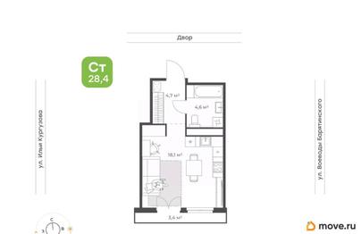 студия, 28.4 м&sup2;