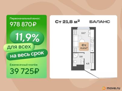 студия, 21.8 м&sup2;