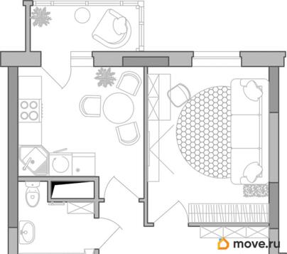 1-комн. квартира, 35.2 м&sup2;