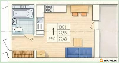 студия, 27.43 м&sup2;