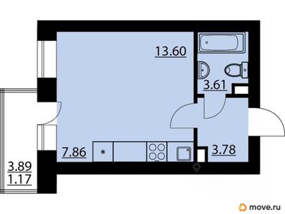 студия, 29.99 м&sup2;