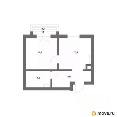 1-комн. квартира, 32.6 м&sup2;
