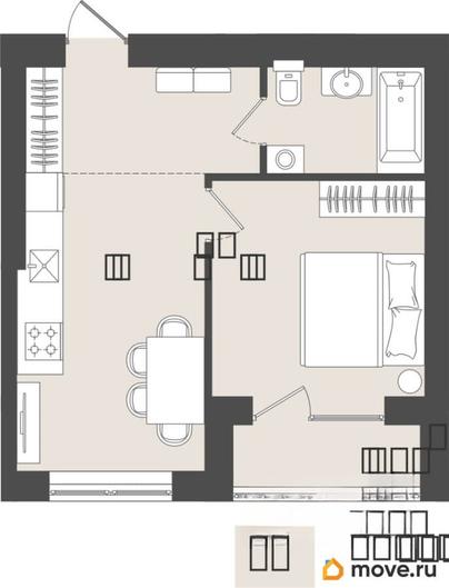 1-комн. квартира, 38.2 м&sup2;