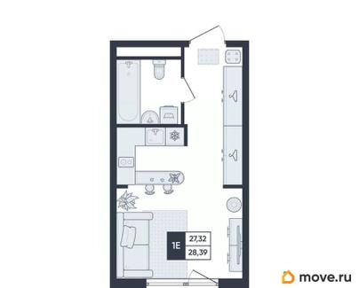 студия, 28.4 м&sup2;