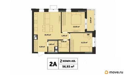 2-комн. квартира, 58.97 м&sup2;
