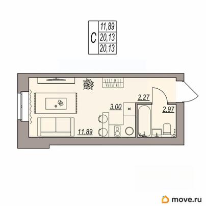 студия, 20.13 м&sup2;